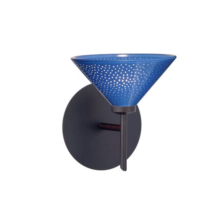 Besa Lighting Kona Mini Sconce, Blue Starpoint, Bronze Finish, 1x40W Halogen 1SW-282484-BR